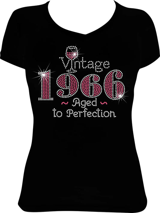 Vintage 1966 Aged to Perfection Rhinestone Shirt