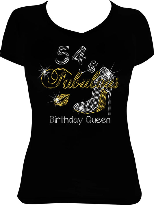 54 and Fabulous Shoe Birthday Queen Rhinestone