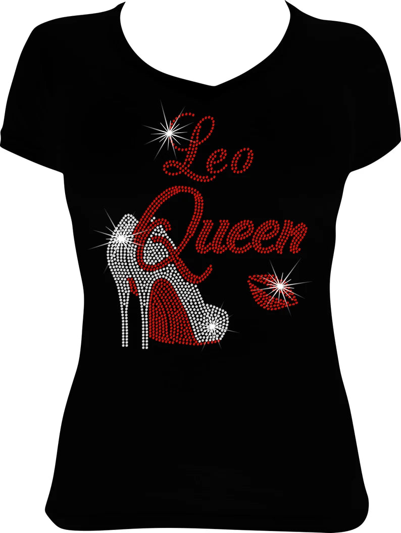 Leo Queen Shoes Rhinestone Shirt