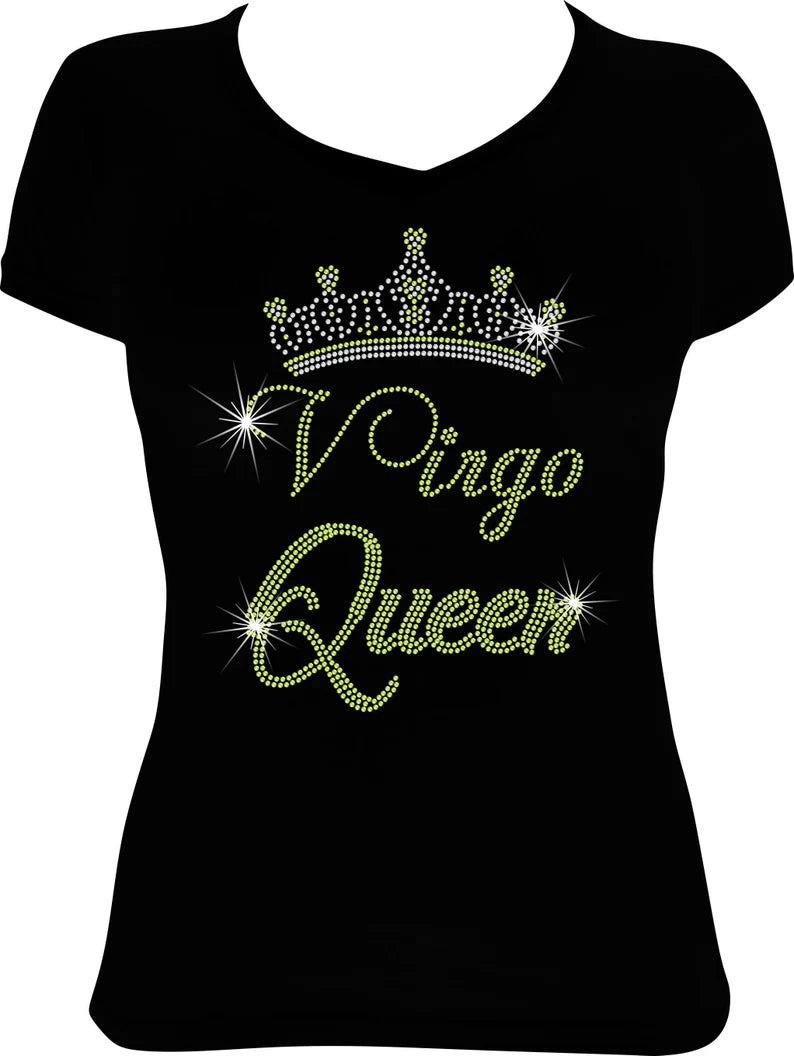 Virgo Queen Crown Rhinestone Shirt
