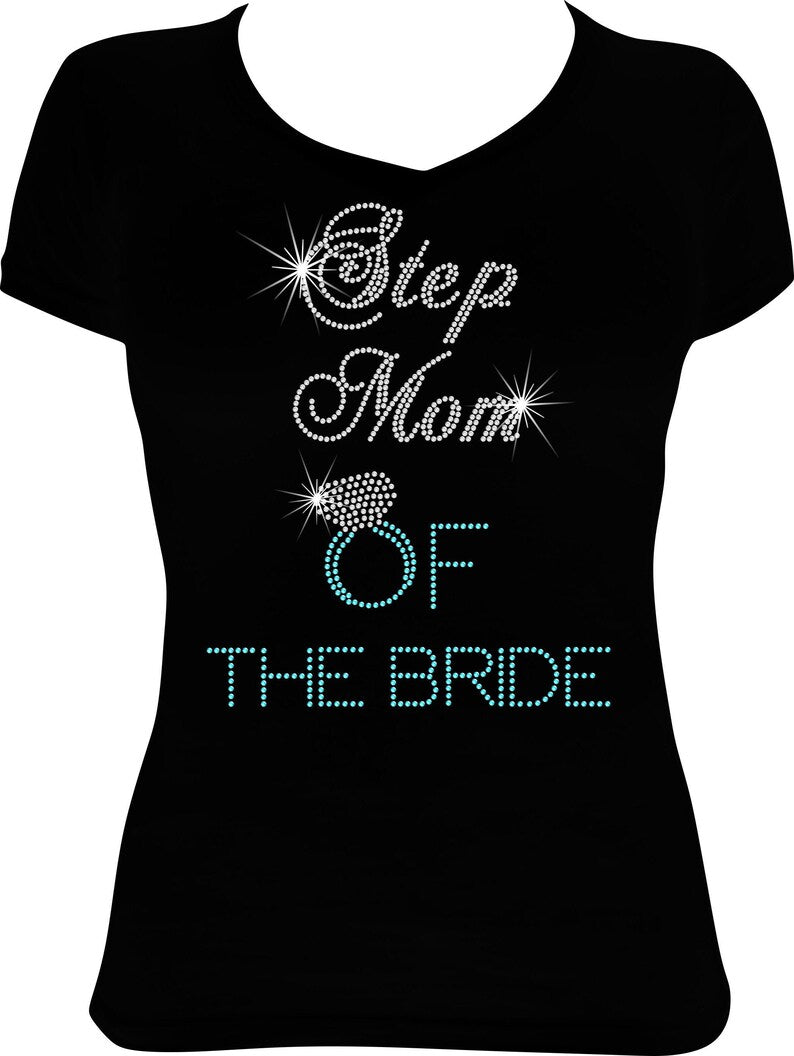 Step Mom of the Bride Ring Rhinestone Shirt