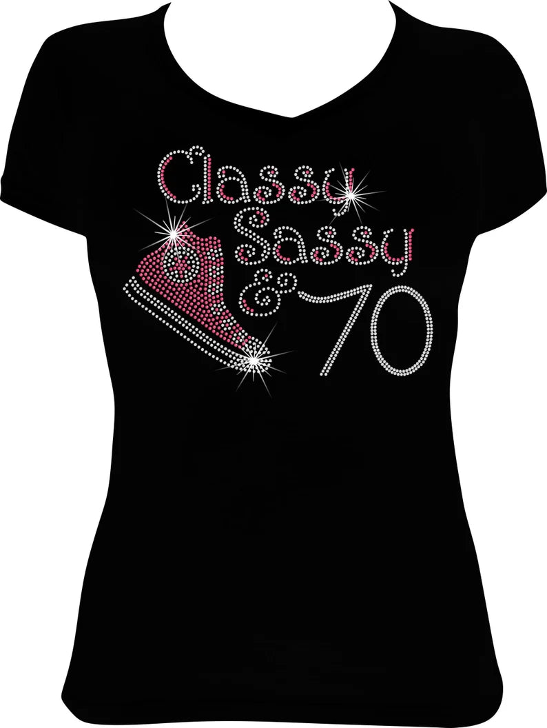 Classy Sassy and (Any Age) High Top Sneaker Rhinestone Shirt