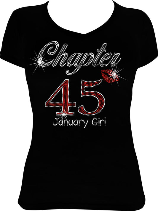 Chapter (Any Age) (Birthday Month) Rhinestone Shirt
