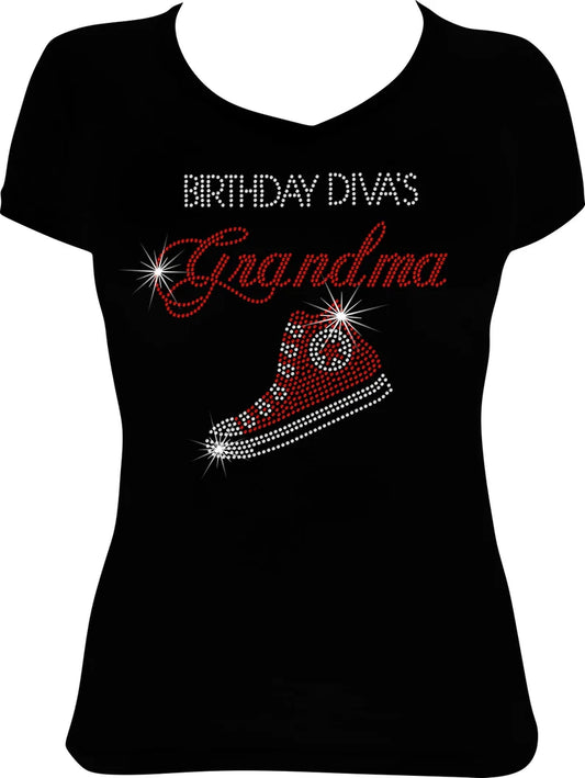 Birthday Diva's Grandma High Top Sneaker Rhinestone Shirt
