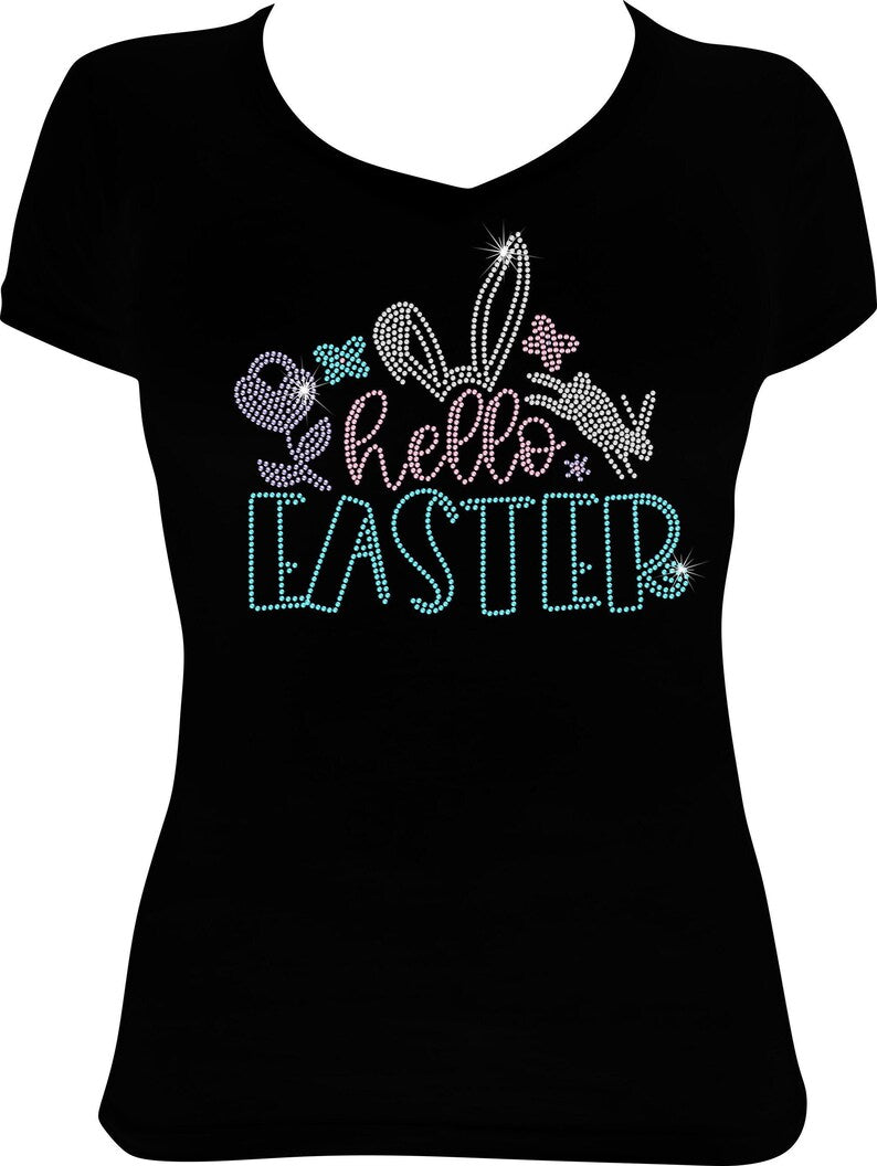 Hello Easter Rhinestone Shirt