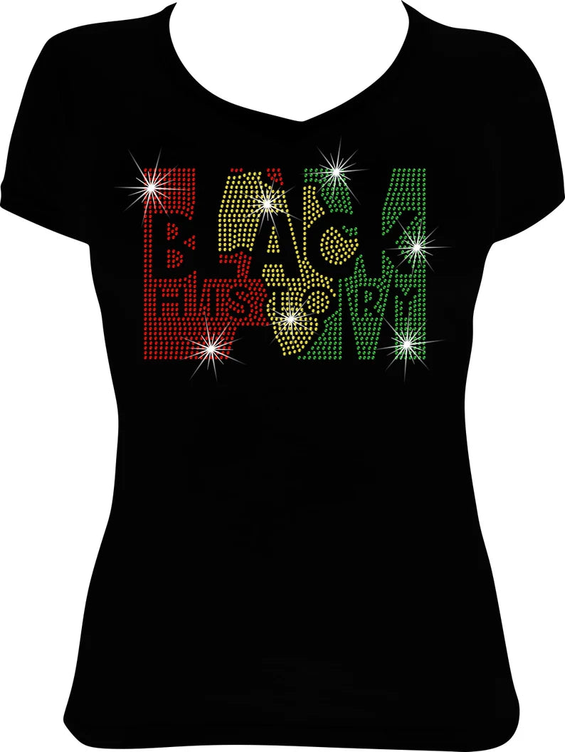 I am Black History Rhinestone Shirt