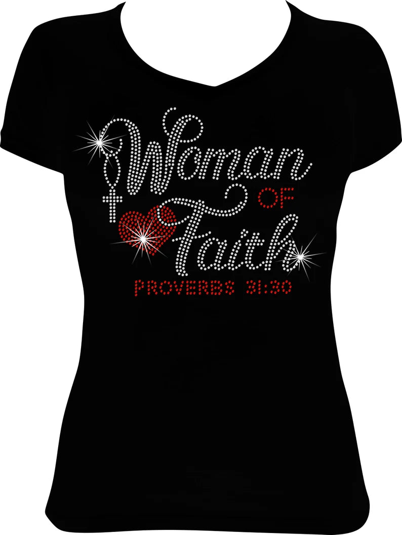 Woman of Faith Rhinestone Shirt