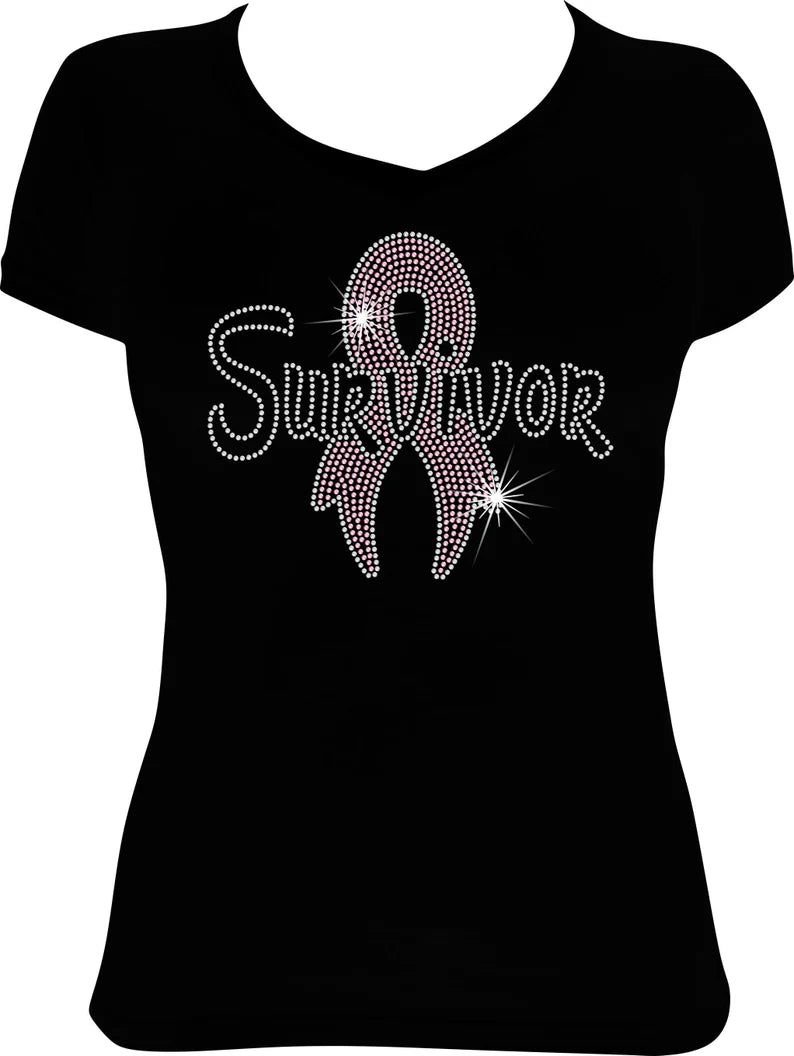 Survivor Ribbon Rhinestone Shirt