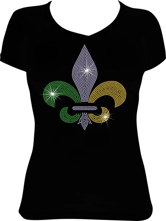New Orleans Flea De Lis Rhinestone Shirt