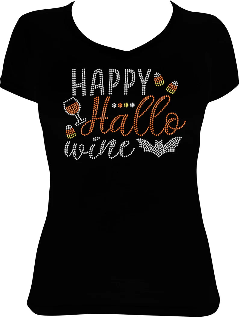 Happy Hallo wine Rhinestone Shirt