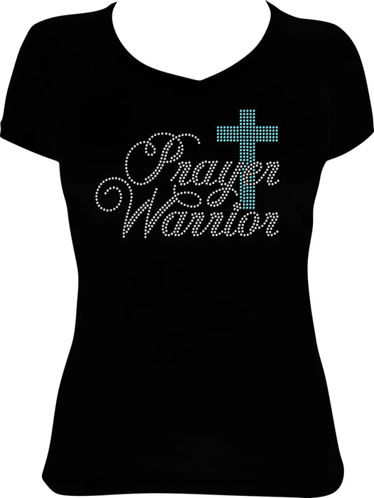 Prayer Warrior Cross Rhinestone Shirt