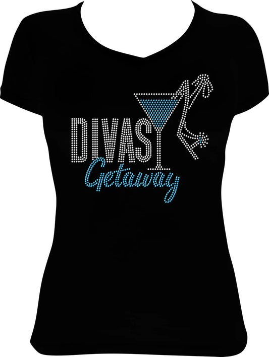 Divas Getaway Martini Rhinestone Shirt