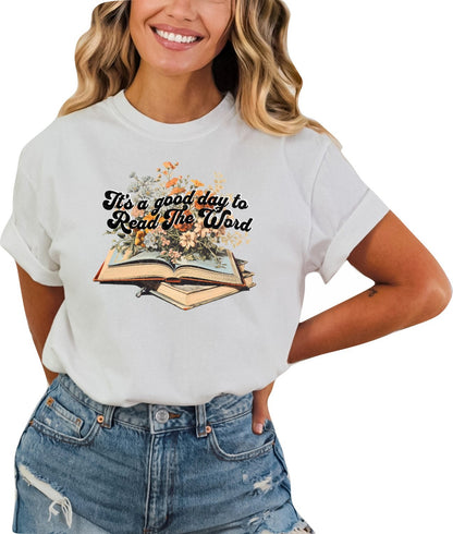 Christian Shirts Boho Christian Shirt Religious Tshirt Christian T Shirts Bible Verse Shirt It's a Good Day to Read the Word Shirt