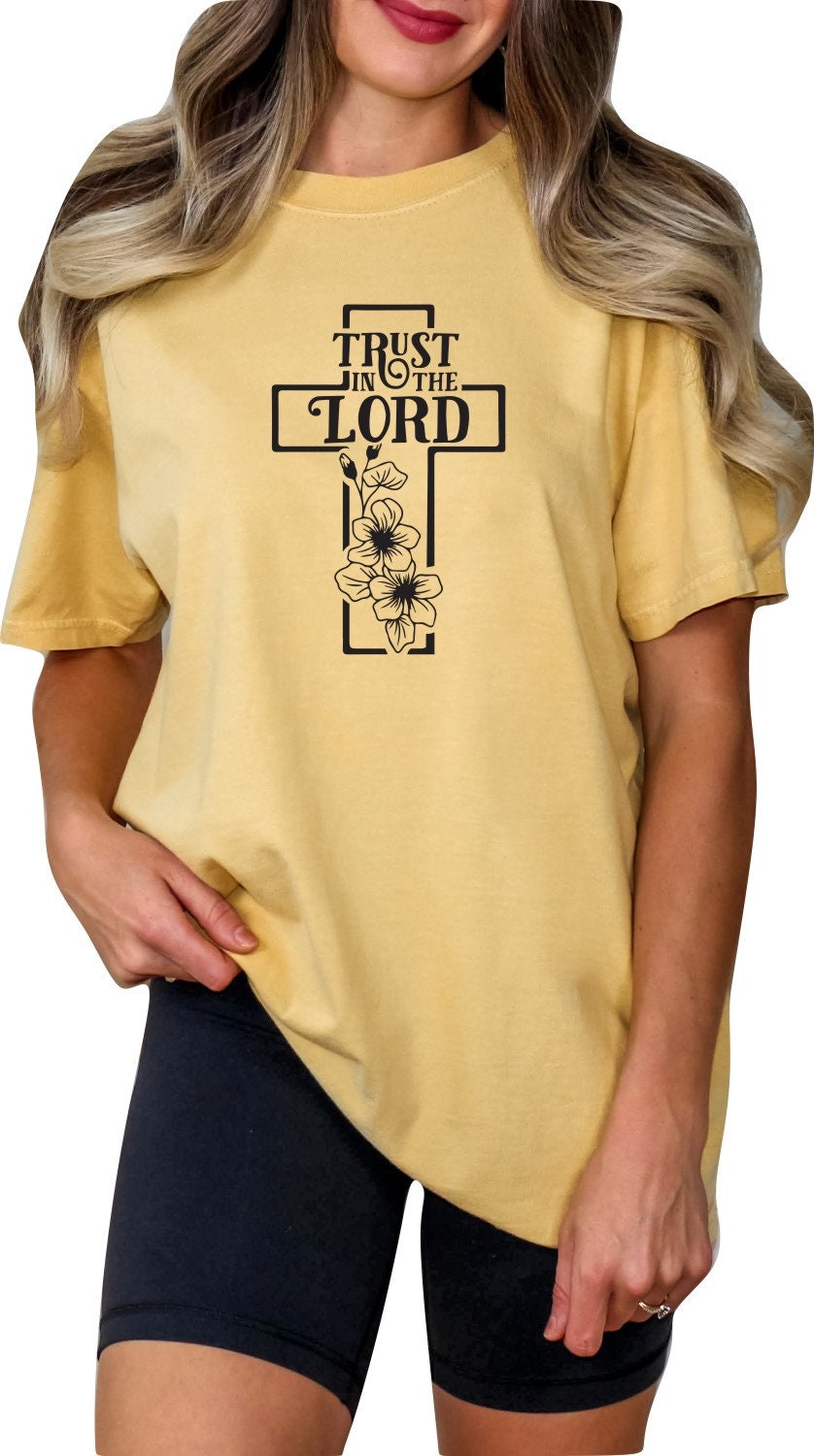 Christian Shirts Boho Christian Shirt Religious Tshirt Christian T Shirts Bible Verse Shirt Trust in the Lord Cross Shirt