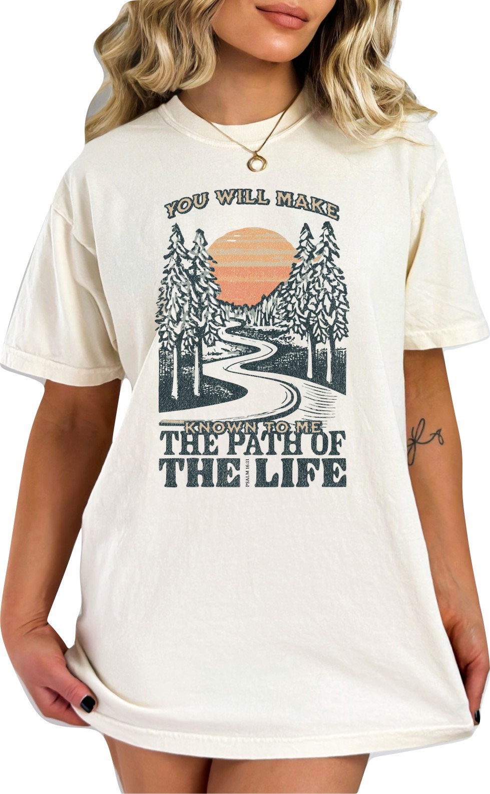 Christian Shirts Religious Tshirt Christian T Shirts Boho Christian Shirt Bible Shirt You Will Make Known to Me the Path of The Life Shirt