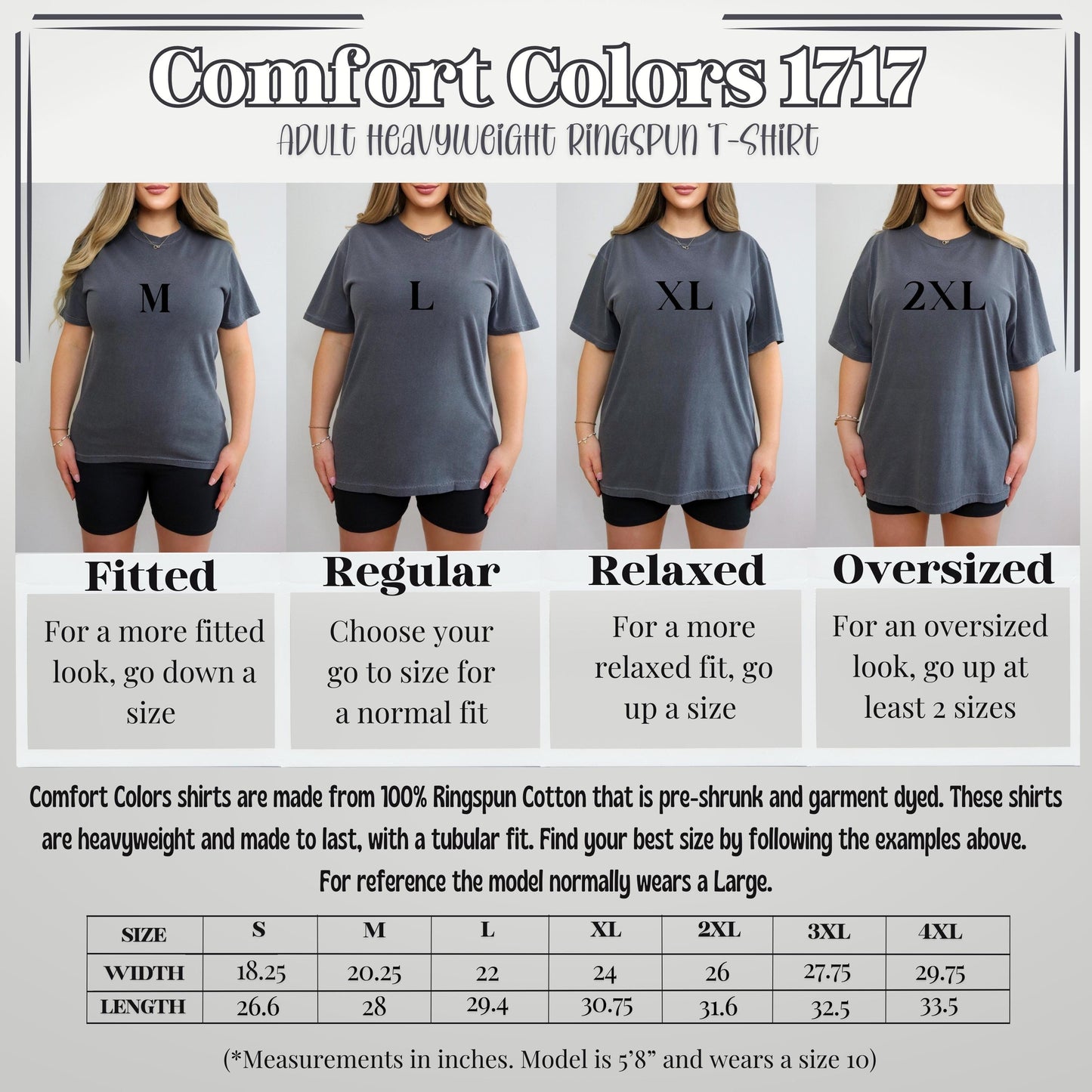 a women&#39;s t - shirt with the measurements for each shirt