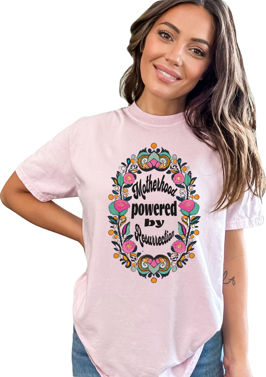 Mothers Day Shirt Christian Mother's Day Shirt Mothers Day TShirt Religious Mothers Day Gift Shirt Motherhood Powered By Resurrection Shirt