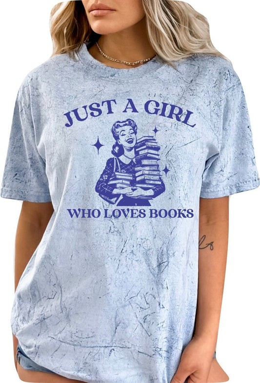 Book shirt Book Lover TShirt women Reading Shirts Book Club book shirt for women reading shirt Book gift Just a Girl who Loves Books Shirt