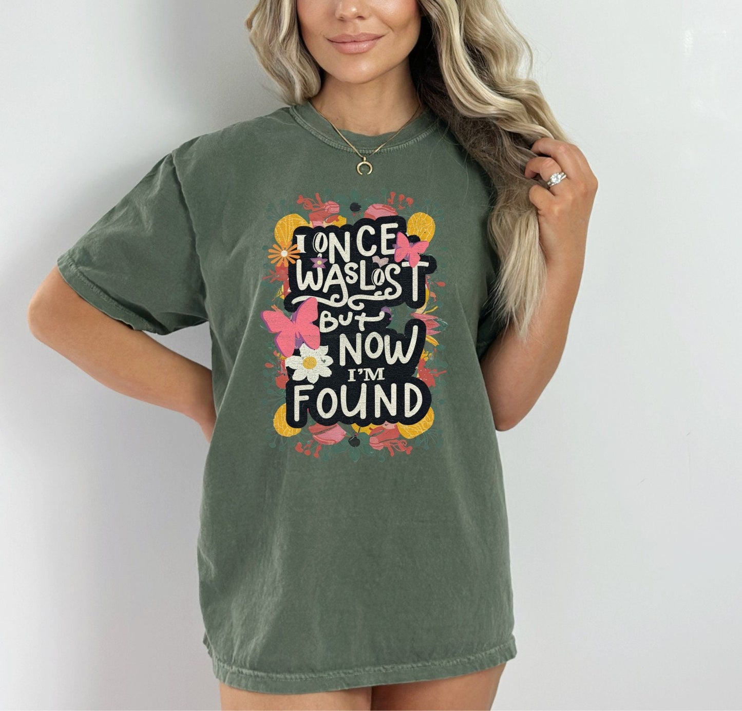 Christian Shirts Religious Tshirt Christian T Shirts Boho Christian Shirt Bible Verse Shirt I Once Was Lost But Now I'm Found Shirt