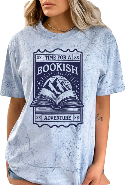 Book shirt Book Lover TShirt women Reading Shirts Book Club book shirt for women reading shirt Book gift Time for a bookish adventure Shirt
