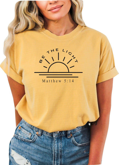 Christian Shirts Boho Christian Shirt Religious Tshirt Christian T Shirts Bible Verse Shirt Be the Light Shirt