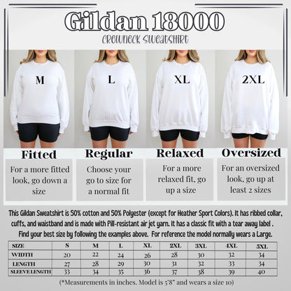 a woman&#39;s size guide for a sweatshirt