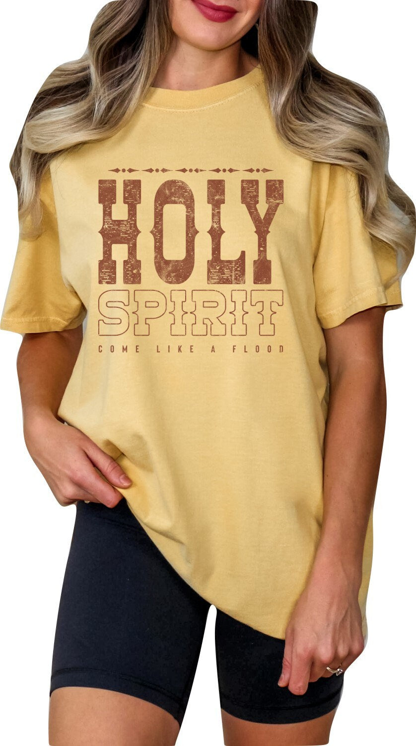 Christian Shirts Religious Tshirt Christian T Shirts Boho Christian Shirt Bible Verse Shirt Holy Spirit Come Like a Flood Shirt