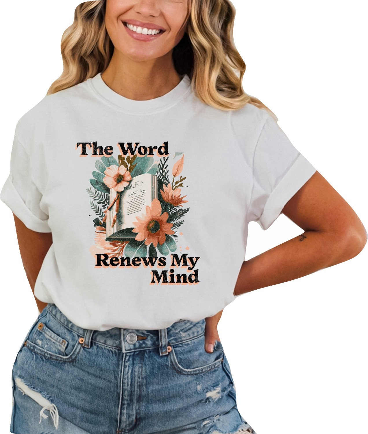 Christian Shirts Boho Christian Shirt Religious Tshirt Christian T Shirts Bible Verse Shirt The Word Renews My Mind