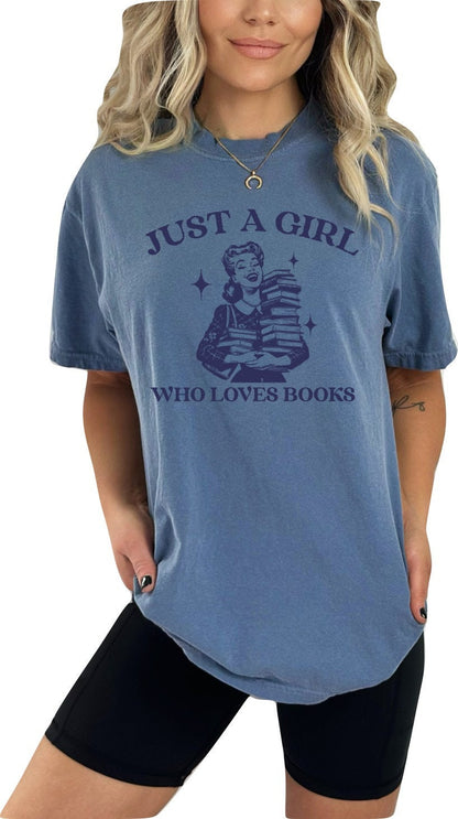 Book shirt Book Lover TShirt women Reading Shirts Book Club book shirt for women reading shirt Book gift Just a Girl who Loves Books Shirt