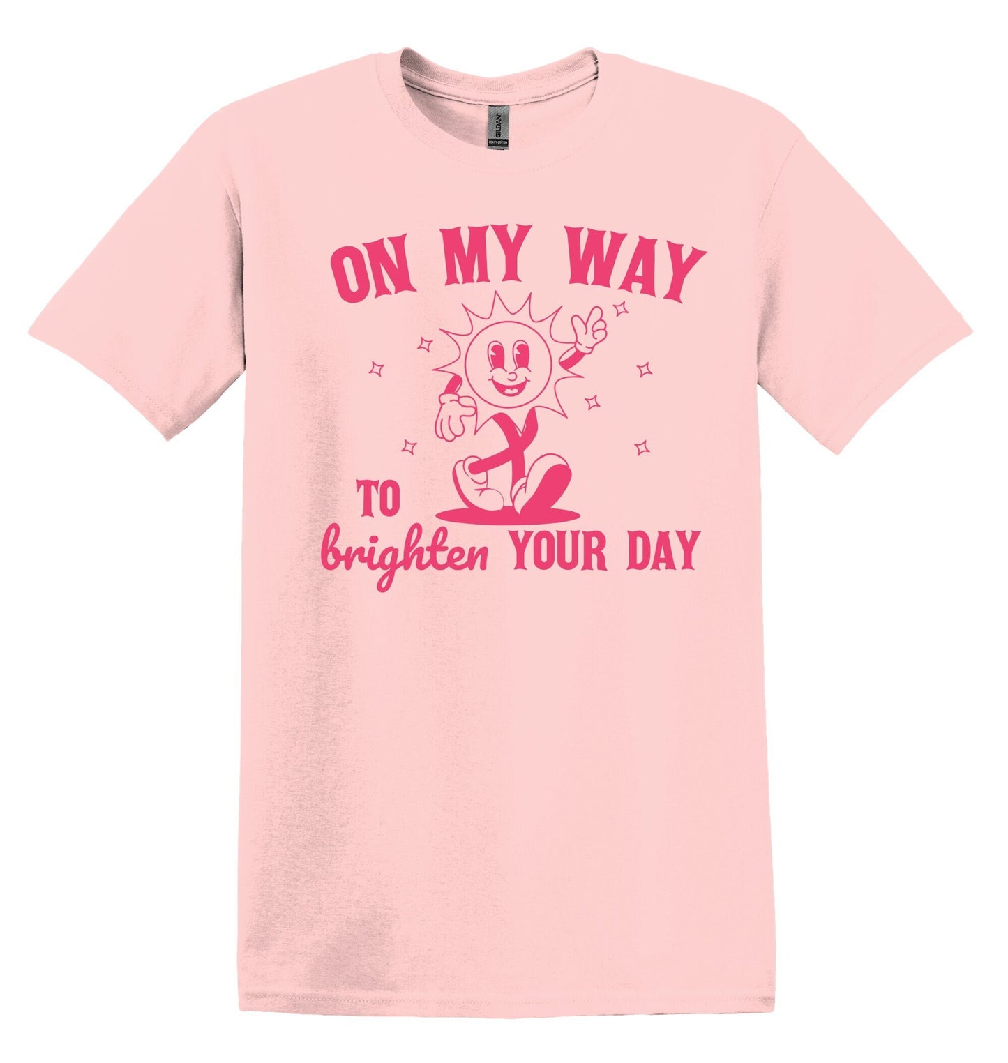 On My Way to Bright Your Day T-shirt Graphic Shirt Funny Adult TShirt Vintage Funny TShirt Nostalgia T-Shirt Relaxed Cotton Tee T-Shirt