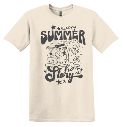 Every Summer has a Story Cute Summer Shirt Trendy Summer Tshirt Funny Adult TShirt Vintage Funny TShirt Nostalgia Shirt Relaxed Cotton Tee