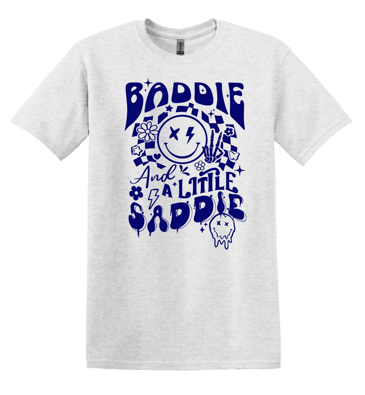Baddie and a Little Saddie T-shirt Graphic Shirt Funny Adult TShirt Vintage Funny TShirt Nostalgia T-Shirt Relaxed Cotton Tee T-Shirt