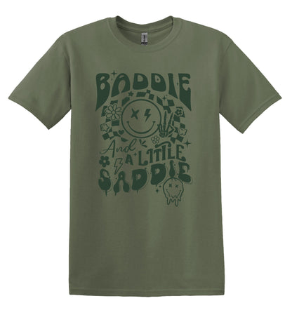 Baddie and a Little Saddie T-shirt Graphic Shirt Funny Adult TShirt Vintage Funny TShirt Nostalgia T-Shirt Relaxed Cotton Tee T-Shirt