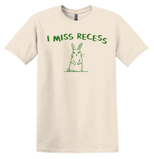 I Miss Recess Bunny Shirt Graphic Shirt Funny Shirt Vintage Funny TShirt Nostalgia Shirt Relaxed Shirt Minimalist Gag Shirt Meme Shirt