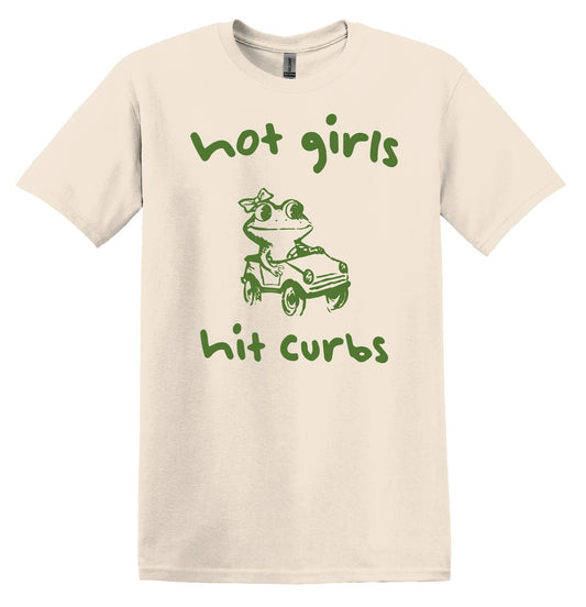 Hot Girls Hit Curbs Shirt Graphic Shirt Funny Vintage Shirt Nostalgia Shirt Minimalist Gag Shirt Meme Tshirt Gag Gift Trendy Tee Funny Shirt