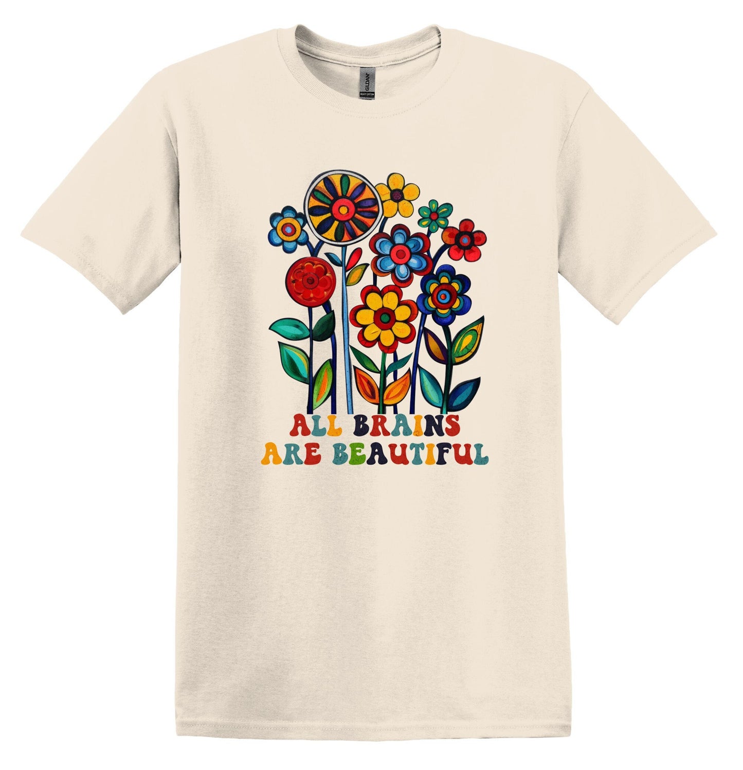 Neurodiversity Shirt, All Brains are Beautiful Shirt, Floral Neurodiversity Shirt, FlowerShirt, Floral Shirt, Mental Heath Shirt