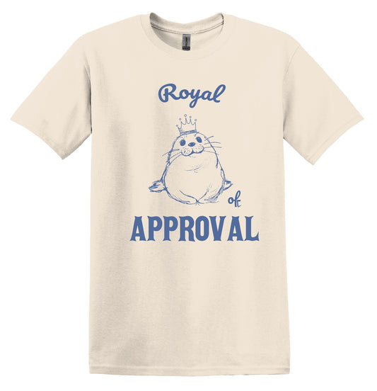 Royal Approval Seal Crown Shirt Graphic Shirt Funny Vintage Shirt Nostalgia Shirt Minimalist Gag Shirt Meme Shirt