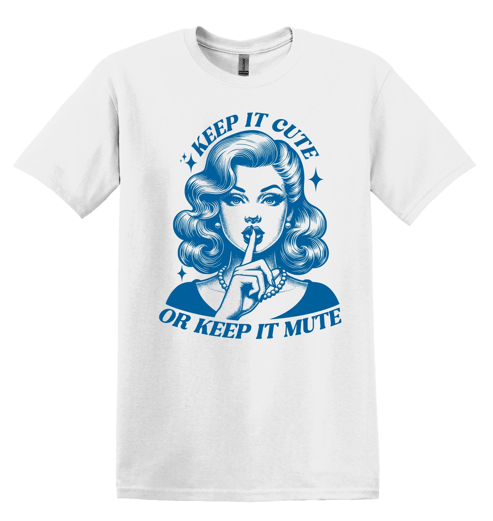 Keep it Cute or Keep it Mute Shirt Graphic Shirt Retro Adult Shirt Vintage T-Shirt Relaxed Cotton Tee Meme Shirt Trendy T-Shirt Funny Gift