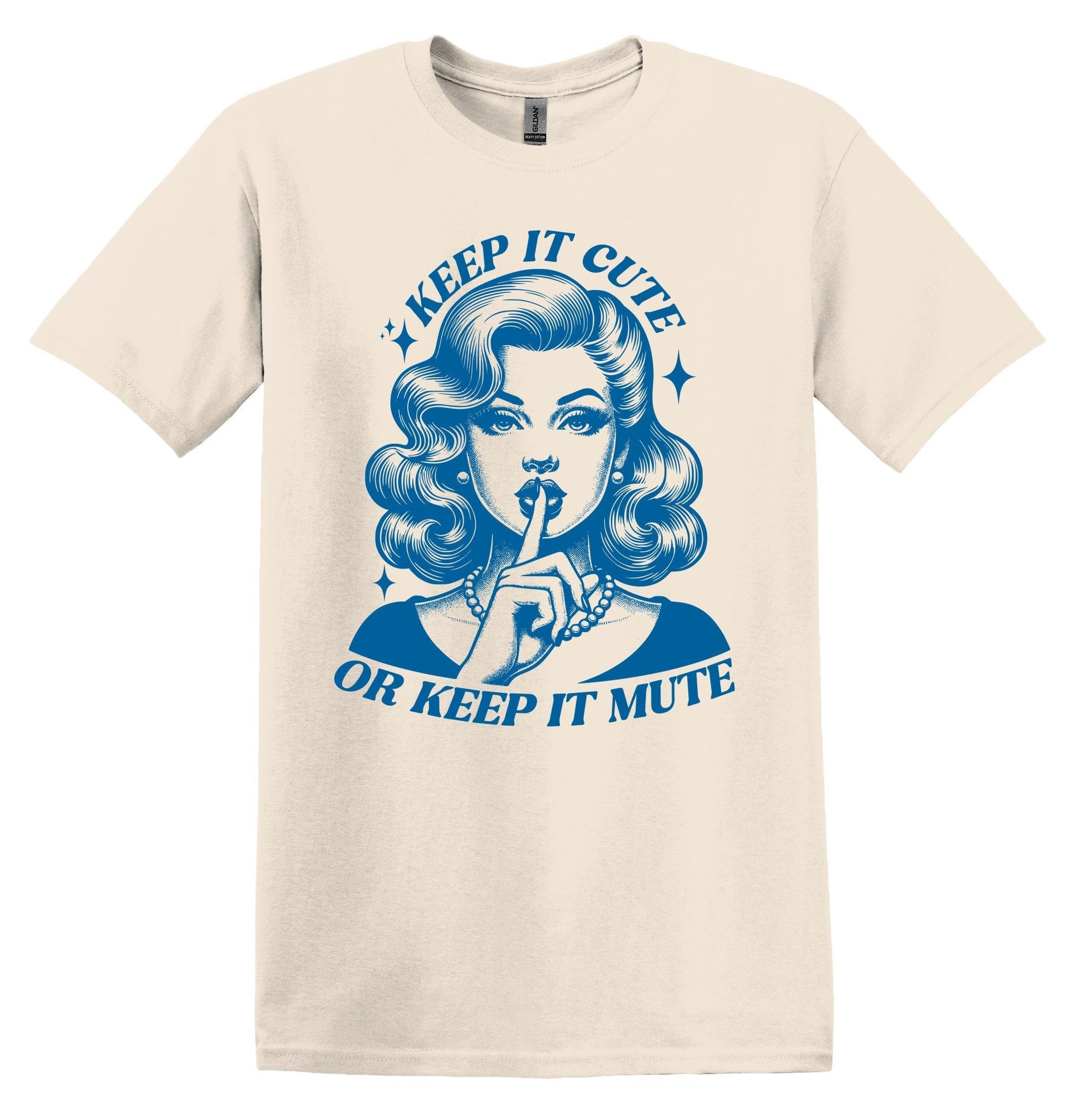 Keep it Cute or Keep it Mute Shirt Graphic Shirt Retro Adult Shirt Vintage T-Shirt Relaxed Cotton Tee Meme Shirt Trendy T-Shirt Funny Gift