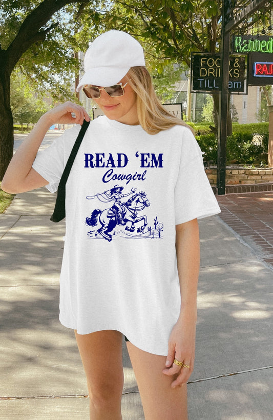 Western Chic: Graphic Tee with Read 'Em Cowgirl Book Design