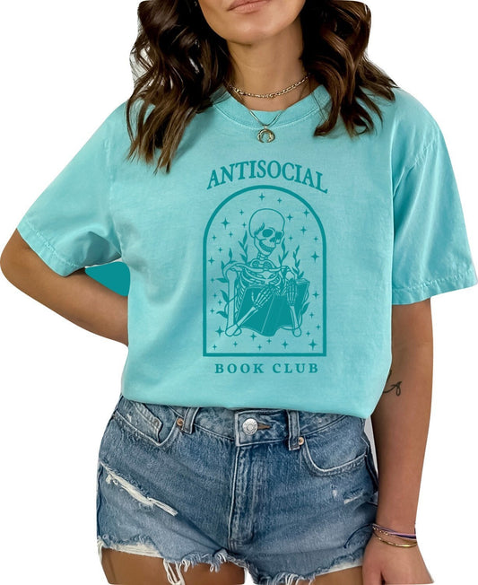 Anti Social Book Club TShirt Book Lover Shirt Book TShirt Women Reading Shirts Book Club Shirt Comfort Colors