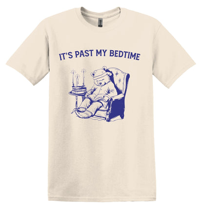 It's Past My Bedtime Bear Shirt Graphic Shirt Funny Bear Shirts Vintage Funny T-Shirts Minimalist Shirt Cotton Unisex Shirt Nostalgia Shirt