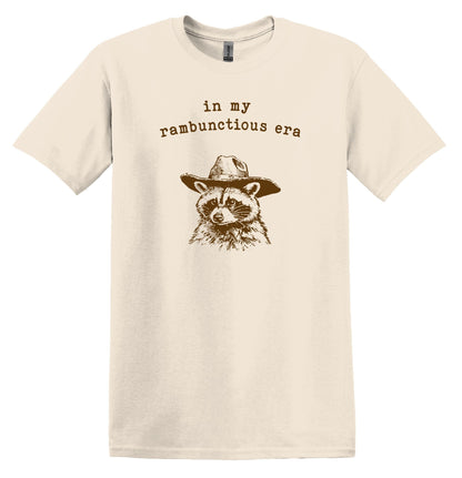 In My Rambunctious Era Shirt Graphic Shirt Funny Raccoon Shirts Vintage Funny T-Shirts Minimalist Shirt Cotton Unisex Shirt Nostalgia Shirt