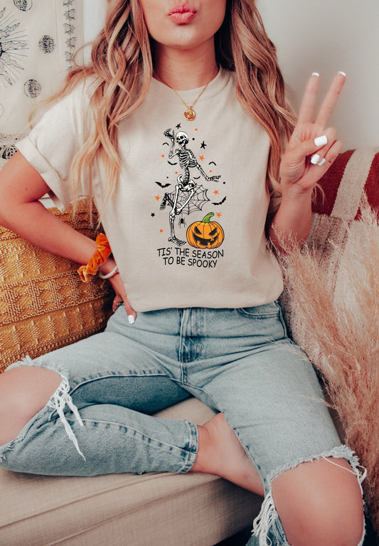 Tis' the Season to Be Spooky Skeleton Shirt - Halloween Shirt