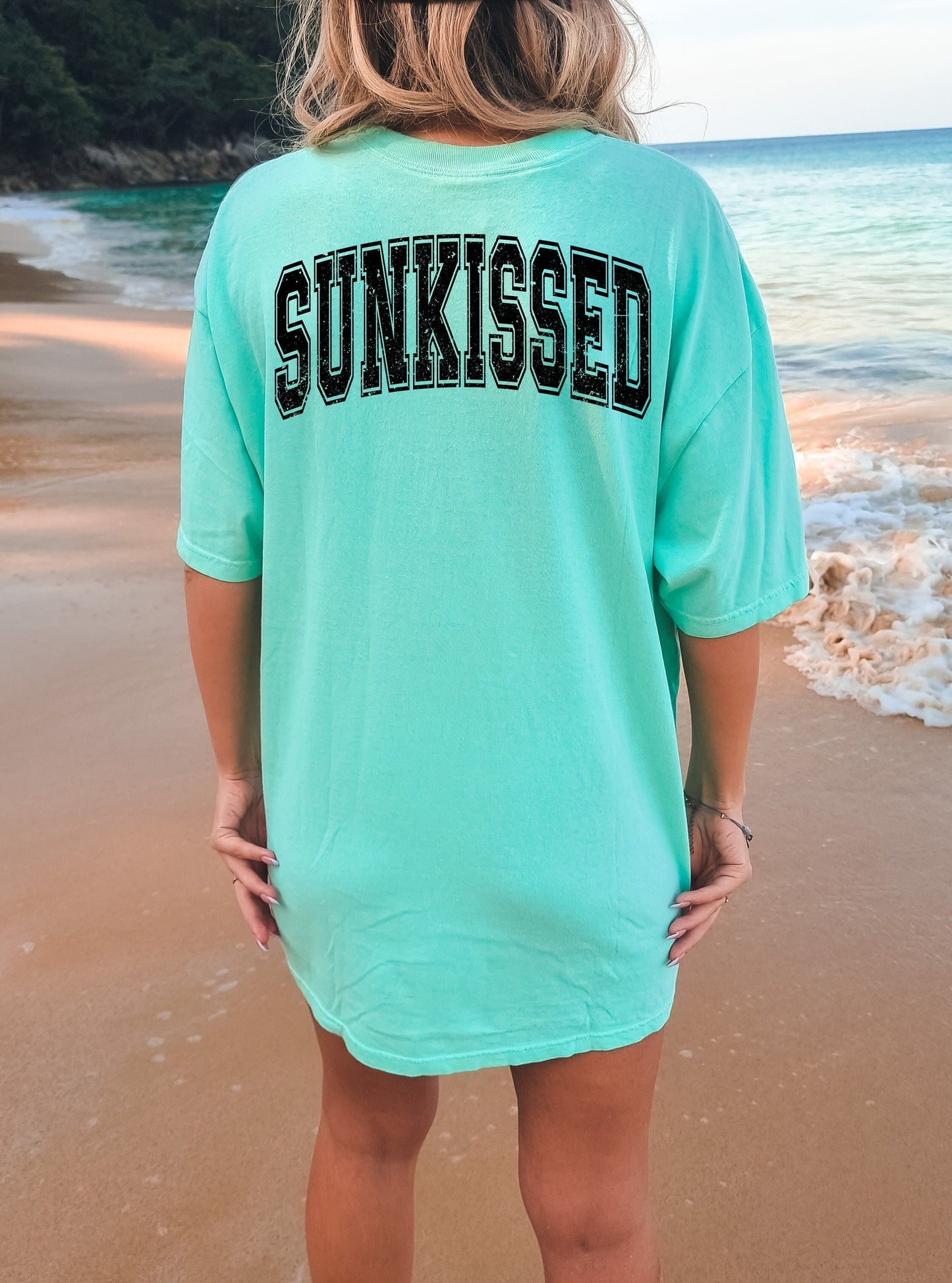 Beachy Sunkissed Distressed Tee - Summer Ready Top for Your Wardrobe