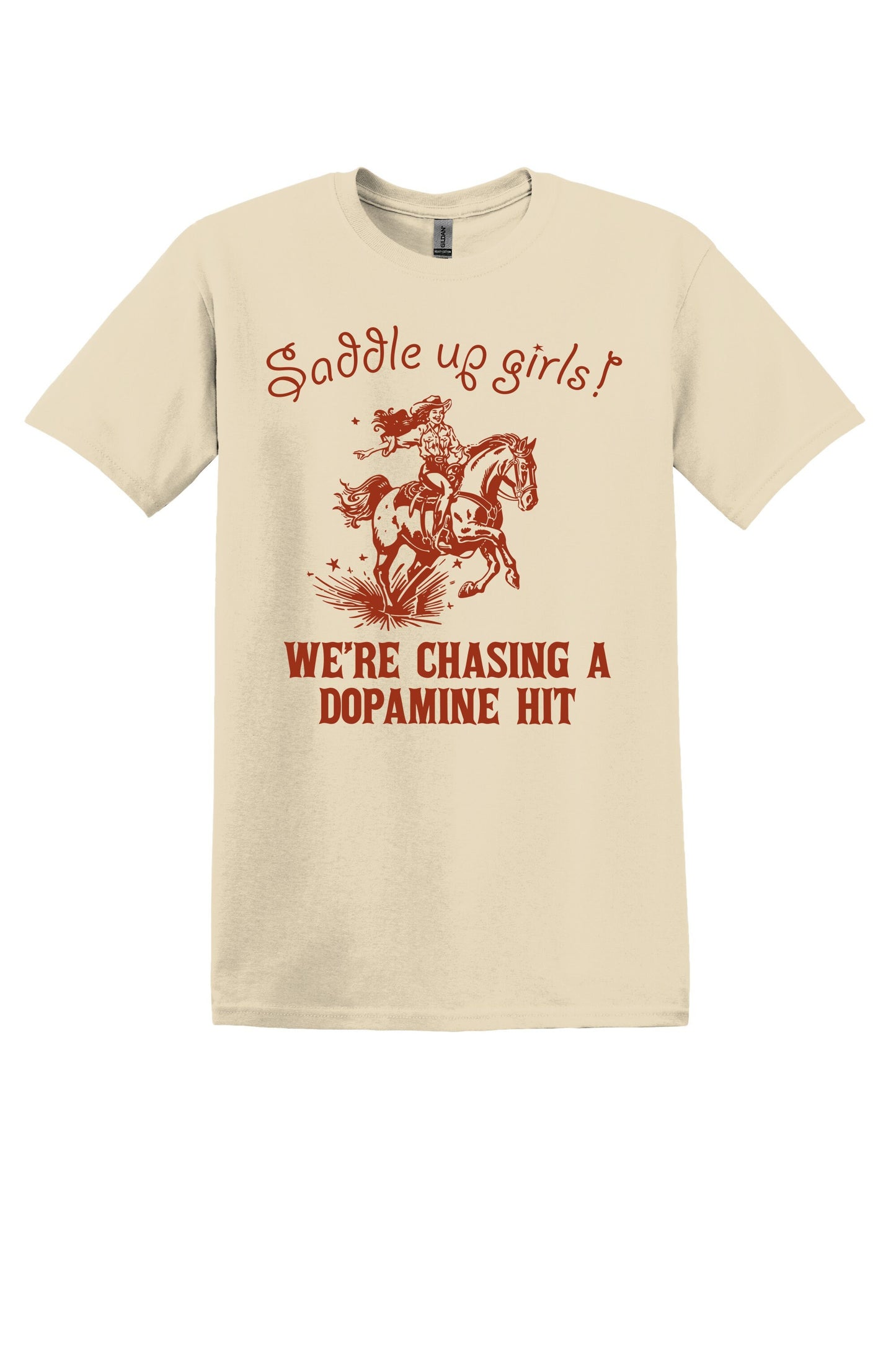 T-shirt Graphic Shirt Funny Adult TShirt Vintage Funny TShirt Nostalgia T-Shirt Relaxed Cotton Tee Saddle up Girls T-Shirt