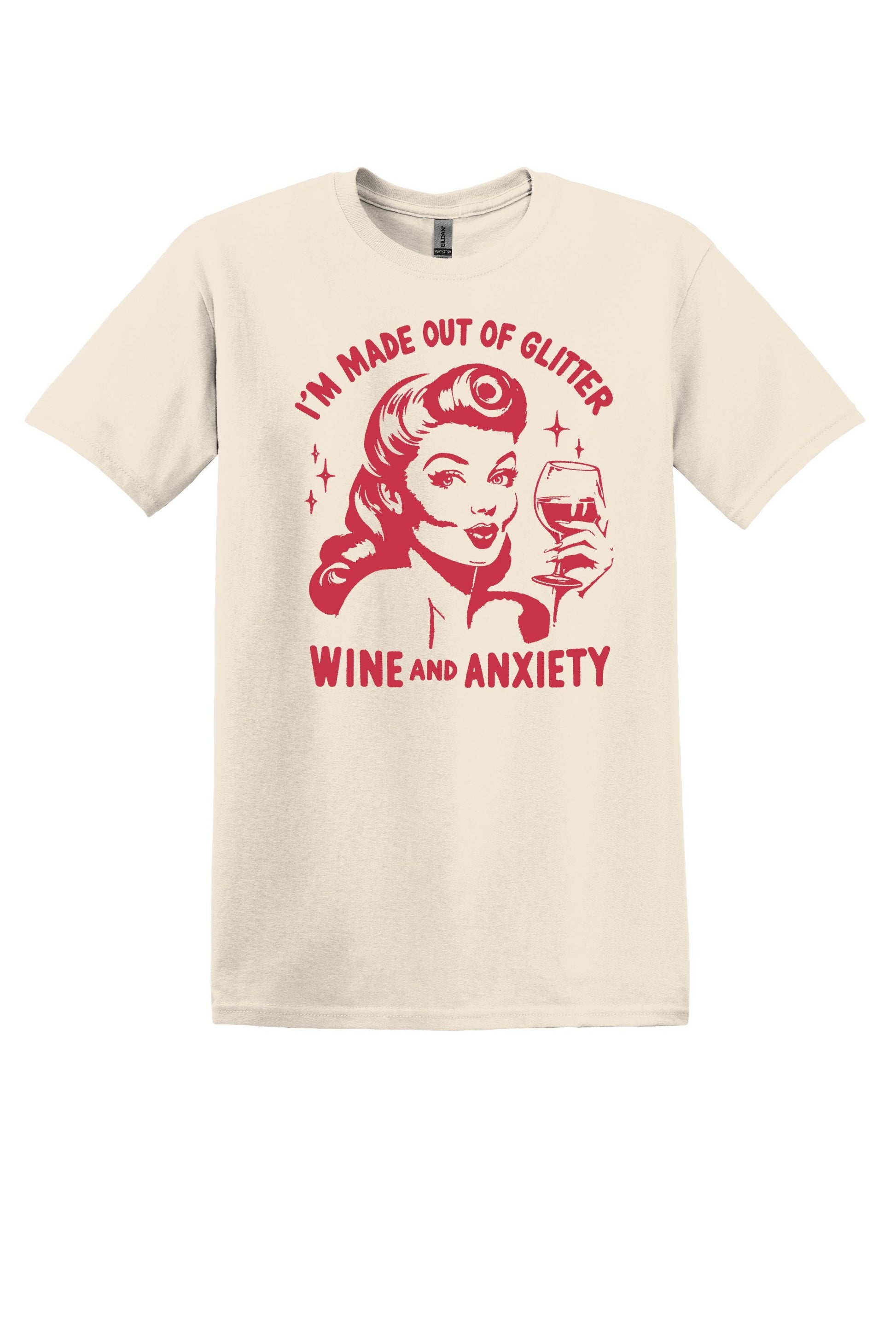 I'm Made out of Glitter Wine and Anxiety shirt Funny Shirt Mental Heath TShirt Ironic T Shirt Sarcastic Shirt trendy shirt