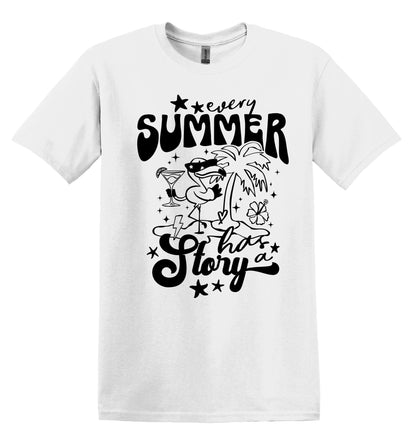 Every Summer has a Story Cute Summer Shirt Trendy Summer Tshirt Funny Adult TShirt Vintage Funny TShirt Nostalgia Shirt Relaxed Cotton Tee