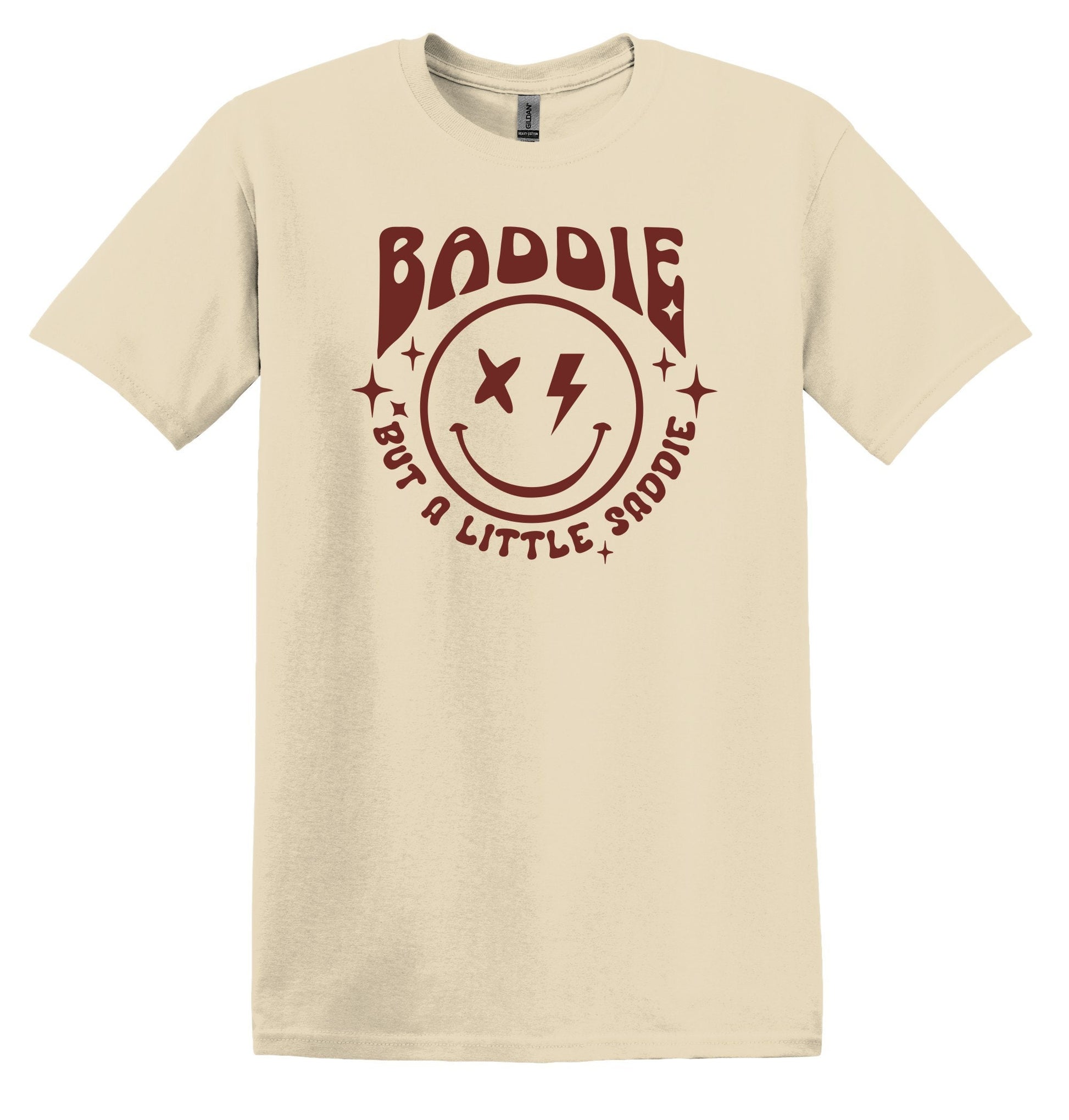 Baddie but a Little Saddie T-shirt Graphic Shirt Funny Adult TShirt Vintage Funny TShirt Nostalgia T-Shirt Relaxed Cotton Tee T-Shirt