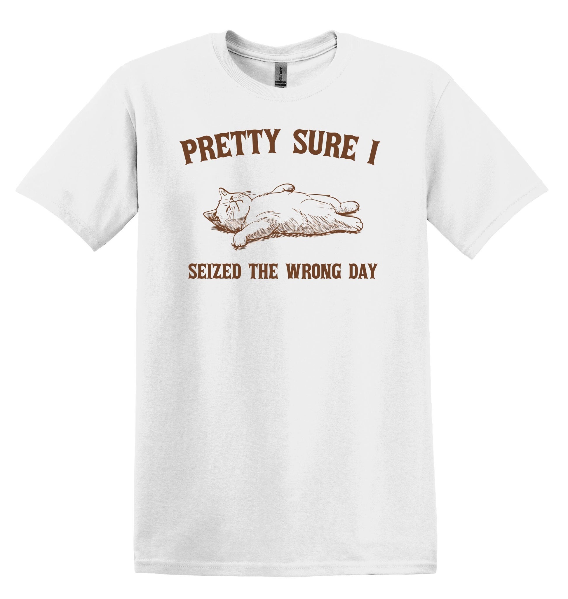 Pretty Sure I Seized the Wrong Day Cat T-shirt Graphic Shirt Funny Adult TShirt Vintage Funny TShirt Nostalgia T-Shirt Relaxed Cotton Shirt
